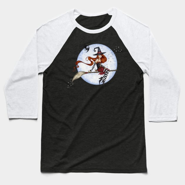 Moonlight Ride Baseball T-Shirt by AmyBrownArt